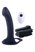 Черный полый страпон с вибрацией Erection Agents - 24,1 см.